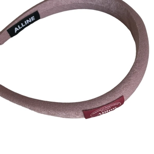Cerchietto imbottito in spugna rosa loto con etichetta Alline per capelli da donna