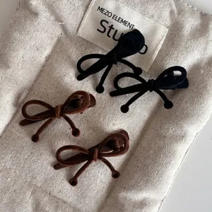 Pince à Cheveux Nœud en Velours Floqué pour Femme Clip Latéral en Alliage Élégant Accessoire de Cheveux Mode pour Quotidien