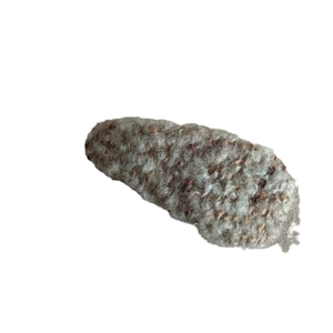 Retro plush knit drop-shaped BB hair clip in brownish grey wool-like texture