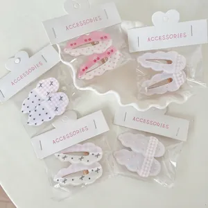 Dolci Fermagli per Capelli in Acrilico con Fiocco Onda Nuvola per Ragazze Donna Pois Floreale Ciliegia Motivo Clip a Becco d'Anatra Accessori Capelli