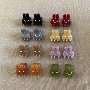 Pince à Cheveux Mini Lapin en Acétate Coréen pour Femmes Strass Brillant Mignon Barrette à Frange Accessoire de Coiffure Animal