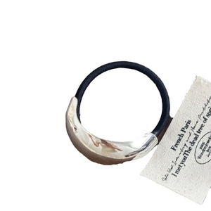 Minimalist metallic crescent moon hair tie with high-elastic band for low ponytail hairstyles