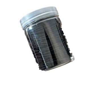 Morandi basic black elastic hair ties set in a transparent jar for daily hair styling