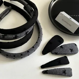 Fermagli per Capelli con Fiocco in Stile Coreano Clip BB Cerchietto in Tessuto Donna Fatto a Mano Vintage Pois Accessori per Capelli