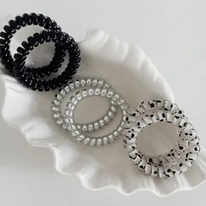 Élastiques à Cheveux Spirale Imprimé Vache Haute Élasticité pour Femmes Élastiques Cordon de Téléphone Durables Accessoires de Cheveux