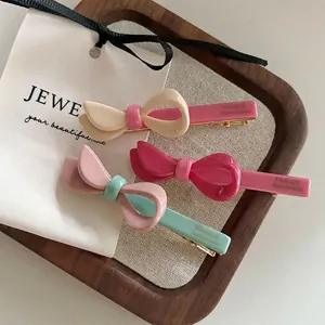 Fiocco a Contrasto Fermaglio per Capelli Acetato Fatto a Mano Clip a Becco d'Anatra per Ragazze Moda Donna Accessori Capelli