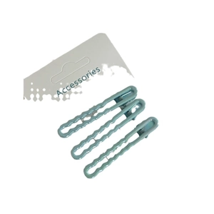 Lot de trois barrettes à cheveux ondulées bleu clair sur carte accessoire pour femmes