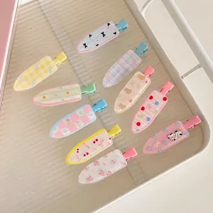 Lot de 9 barrettes pour filles avec motifs cerise et nœuds de style coréen doux