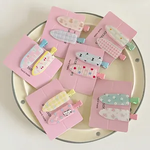 Barrettes à Cheveux Nœud en Acrylique Cerise Pois Floral Pince à Bec de Canard Accessoires de Coiffure Mignons pour Femmes Filles