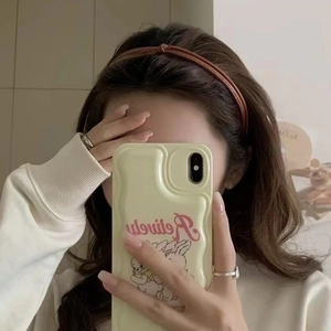 Fashion PU Leather Knotted Headband For Women Double Strand Thin Hairband Solid Color Commute Daily Hair Accessories