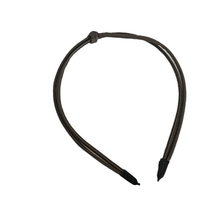 Coffee brown minimalist PU leather knotted headband with multi-strand design for women