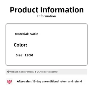 Spécifications de taille pour un chouchou en satin de 12 cm avec tissu de haute qualité