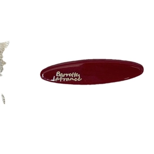 French style wine red oval hair clip with gold Barrette La France lettering