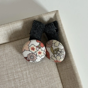 Barrettes à cheveux à bouton en tissu floral de style forestier pour femmes et filles