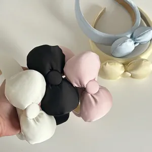 Satin Large Bow Padded Headband For Women Girls Retro Thick Hair Band For Face Washing Makeup Hair Accessories