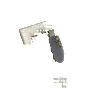 Elegante fermaglio per capelli francese in acetato grigio-viola opaco con lettere d'oro