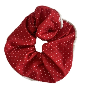 Chouchou rétro français à pois rouges avec bordure en dentelle pour coiffure femme