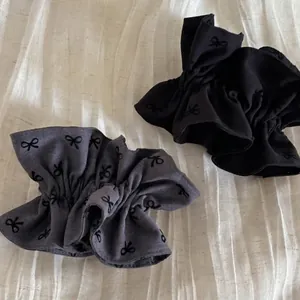 Chouchous Élégants En Tissu À Imprimé Nœud Pour Femmes Élastiques À Haute Élasticité Mode Vintage Support Queue De Cheval
