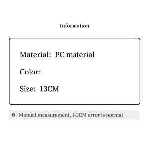 Specifications of 13CM large PC material hair claw clip with size and material details