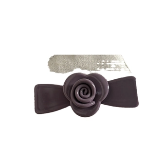 French style deep purple acetate flower hair clip with a glossy finish for women