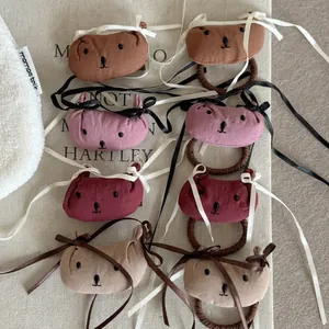 Pince à Cheveux Peluche Animal Mignon Fait Main Nœud Papillon Élastique Ours Lapin pour Enfants Femmes Accessoires