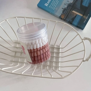 Élastiques spirales pour cheveux en pot transparent, coloris blanc et rose lotus