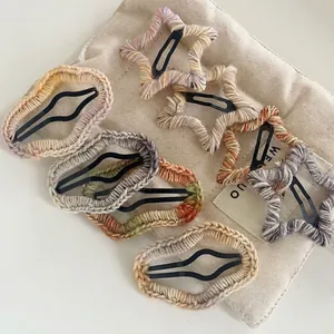 Fait à la Main Tricoté Étoile Nuage Pince à Cheveux Fil de Laine Métal BB Clip Doux Mori Style Barrettes Pour Femmes