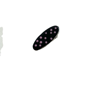 Barrette à cheveux Y2K en métal noir avec pois roses, accessoire de mode pour filles