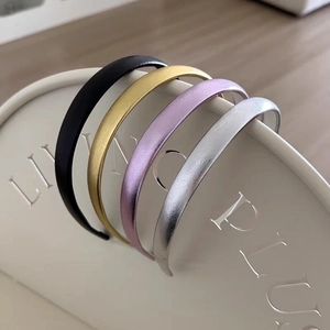 Serre-tête Minimaliste en Similicuir Métallique pour Femmes Fin Couleur Unie Serre-tête Accessoires de Mode pour Cheveux