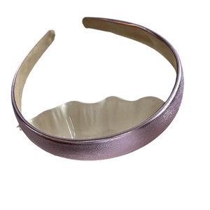 Serre-tête large violet métallisé minimaliste pour femme avec doublure intérieure lisse