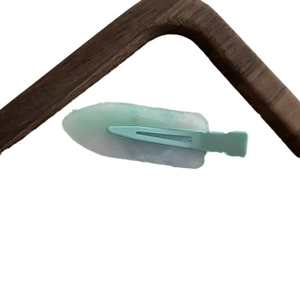 Mint green resin hair clip with fine glitter and duckbill clip for women's styling