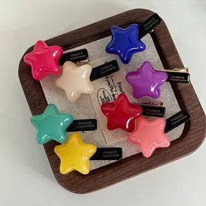 Acetate Star Hair Clip Minimalist Glossy Duckbill Side Clip Handmade Fashion Headwear Hair Accessories For Women Daily