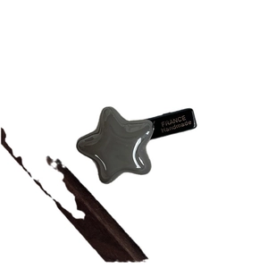 Minimalist acetate star hair clip in charcoal grey with FRANCE Handmade gold lettering