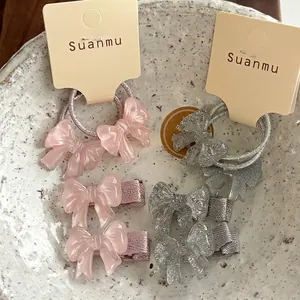 Barrettes et Élastiques à Cheveux Nœud Transparent Gelée Douce pour Filles Femmes Accessoires Cheveux Acrylique Fait Main