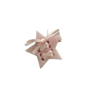 Barrette étoile rose avec nœud en ruban de satin doux pour un style balletcore fille