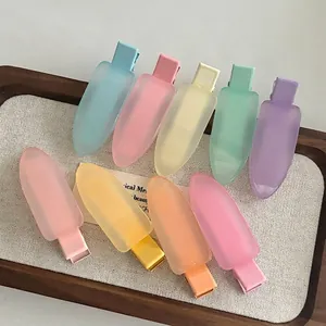 Macaron Frosted Acrylic Duckbill Hair Clip Seamless Dopamine Style Geometric Side Clip High-End Fashion Hair Accessories For Women