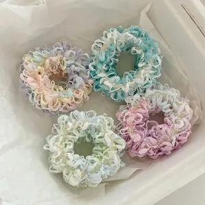 Scrunchies in Maglia Color Macaron Elastici per Capelli in Filato di Lana Fatti a Mano per Donna Ragazze Accessori per Capelli