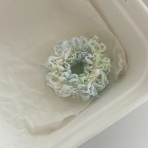 Elastico per capelli in maglia macaron blu verde bianco per acconciature coda