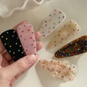 Colorful rhinestone duckbill hair clips set in various patterns for women and girls