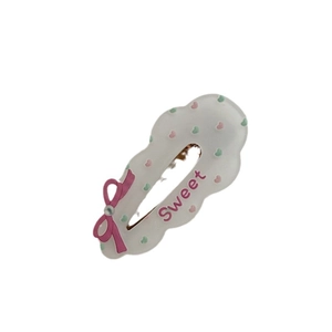 Barrette à cheveux nuage avec nœud rose, perle et inscription Sweet artistique