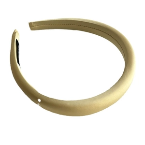 Minimalist light yellow wide sponge padded headband with soft smooth texture finish
