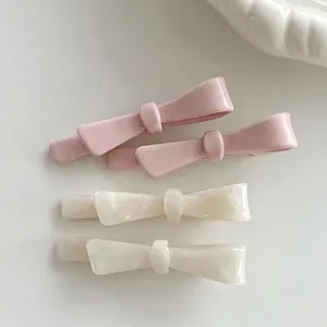 Elegant Acetate Butterfly Bow Hair Clip For Women Transparent Purple Marble Texture Duckbill Bangs Clip Hair Accessories