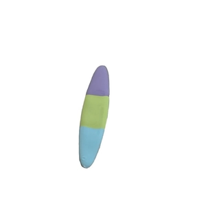 Minimalist cream colored hair clip with purple, green and blue matte finish sections