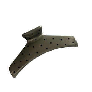 Matte grey large hair claw clip with black polka dots for thick hair accessories