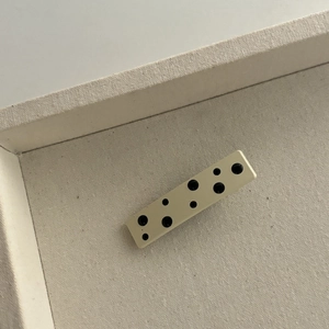 Chic beige rectangular hair clip with black polka dot patterns for women's daily styling