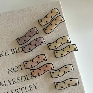 Acetate Wave Hair Clip Polka Dot Striped Side Barrette French Vintage Style Hair Accessory For Women Daily Wear Jewelry