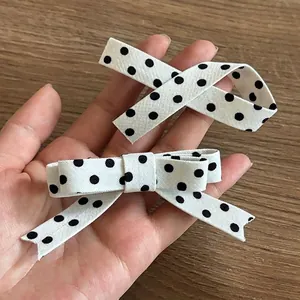 Sweet Polka Dot Ribbon Bow Hair Clip And Cross Knot Duckbill Clip For Women Girls Cute Fabric Hair Accessories