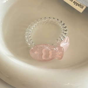 Jelly-Sternfisch-Telefonkabel-Haargummi mit rosa Glitzer-Fisch-Accessoire aus Harz