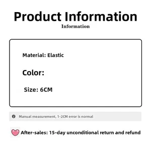 Detail of high-elastic hair tie specifications showing material and 6CM diameter size