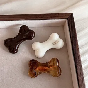 Carini Fermagli per Capelli a Forma di Osso in Acrilico per Donne Ragazze Fatti a Mano Stile Francese Accessori Capelli